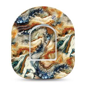 Sea in a Storm Omnipod Adhesive, Single Tape and Sticker Water Beach Themed Design Breathable CGM Tape