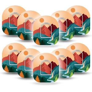 ExpressionMed National Parks Pod Tape, 10-Pack Stickers and 10-Pack Tape, Relaxing Nature Inspired, Omnipod Adhesive Patch Design - ExpressionMed