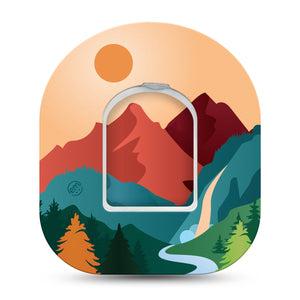 ExpressionMed National Parks Pod Tape, Single, Nature Travels Inspired, Omnipod Patch Design - ExpressionMed with center sticker
