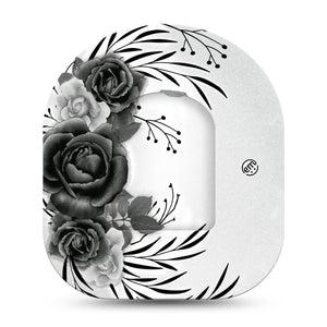 ExpressionMed Tattoo Rose Omnipod Surface Full Wrap Sticker and Mini Tape Floral Tattoo Inspired Vinyl Sticker and Tape Design Pump Design