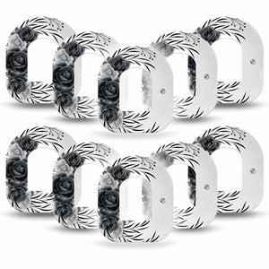 ExpressionMed Tattoo Rose Pod Tape, 10-Pack, Classic Tattoo Rose Inspired Design Pod Adhesive Patch