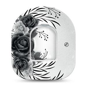 ExpressionMed Tattoo Rose Pod Tape, Single Tape and Single Sticker, Classic Tattoo Rose Inspired Design Pod Adhesive Patch