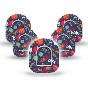 ExpressionMed Space Pod Mini Tape 5 Stickers and 5 Tapes, Cosmic Travels, Overlay Tape Pump Design