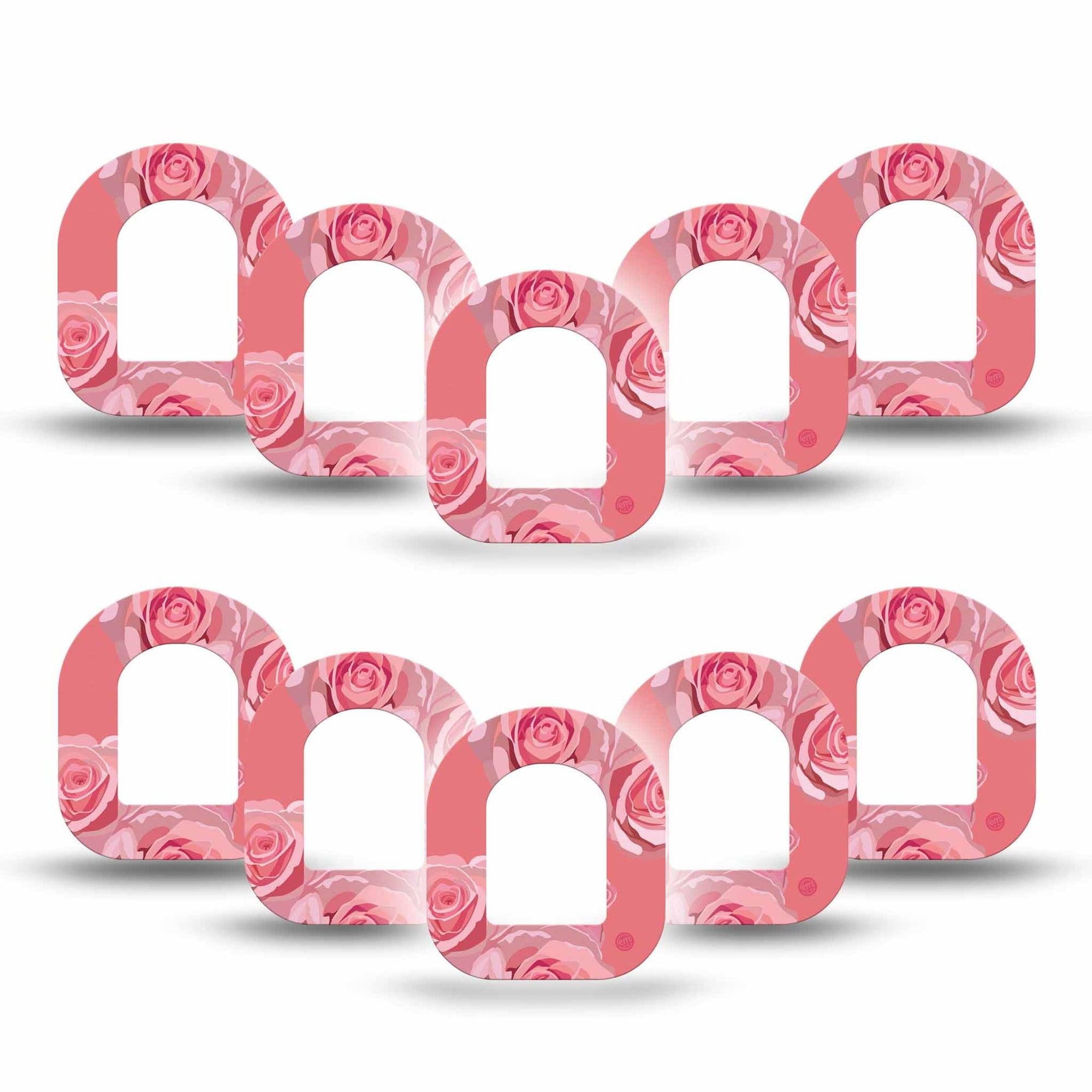 ExpressionMed Blush Rose Pod Mini Tape 10-Pack, Romantic Blossom Plaster Pump Design