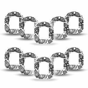 ExpressionMed Black Tie Floral Pod Mini Tape 10-Pack Tapes, Sophisticated Blossom Plaster Pump Design