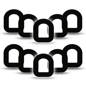 ExpressionMed Black Pod Mini Tape 10-Pack, Timeless Color Fixing Ring Tape Pump Design