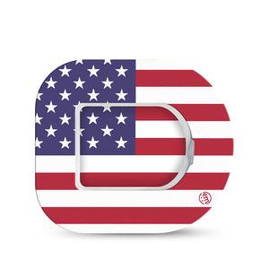 ExpressionMed U.S. Flag Pod Mini Tape Single Sticker and Single Tape, American Emblem Fixing Ring Tape Pump Design