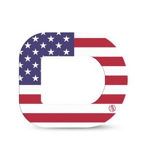 ExpressionMed U.S. Flag Pod Mini Tape Single, Patriotic Symbol Adhesive Patch Pump Design