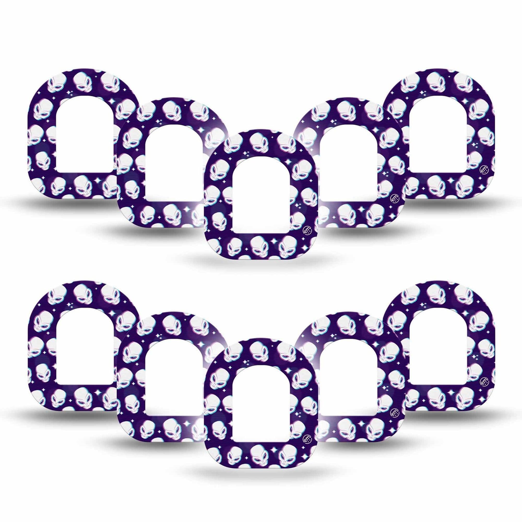 ExpressionMed Aliens Pod Mini Tape 10-Pack, Outer Space Creatures Adhesive Patch Pump Design