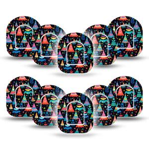 ExpressionMed Bright Trees Pod Mini Tape 10 Stickers and 10 Tapes, Cheerful Grove Adhesive Tape Pump Design