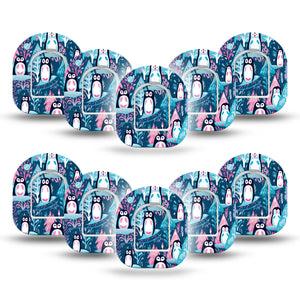 ExpressionMed Penguins Pod Mini Tape 10 Stickers and 10 Tapes, Waddling Friends Plaster Pump Design