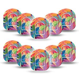 ExpressionMed Flower Song Pod Mini Tape 10 Stickers and 10 Tapes, Petal Harmony Overlay Patch Pump Design