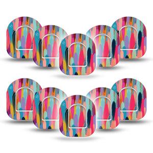 ExpressionMed Brush Strokes Pod Mini Tape 10 Stickers and 10 Tapes, Creative Strokes Fixing Ring Tape Pump Design
