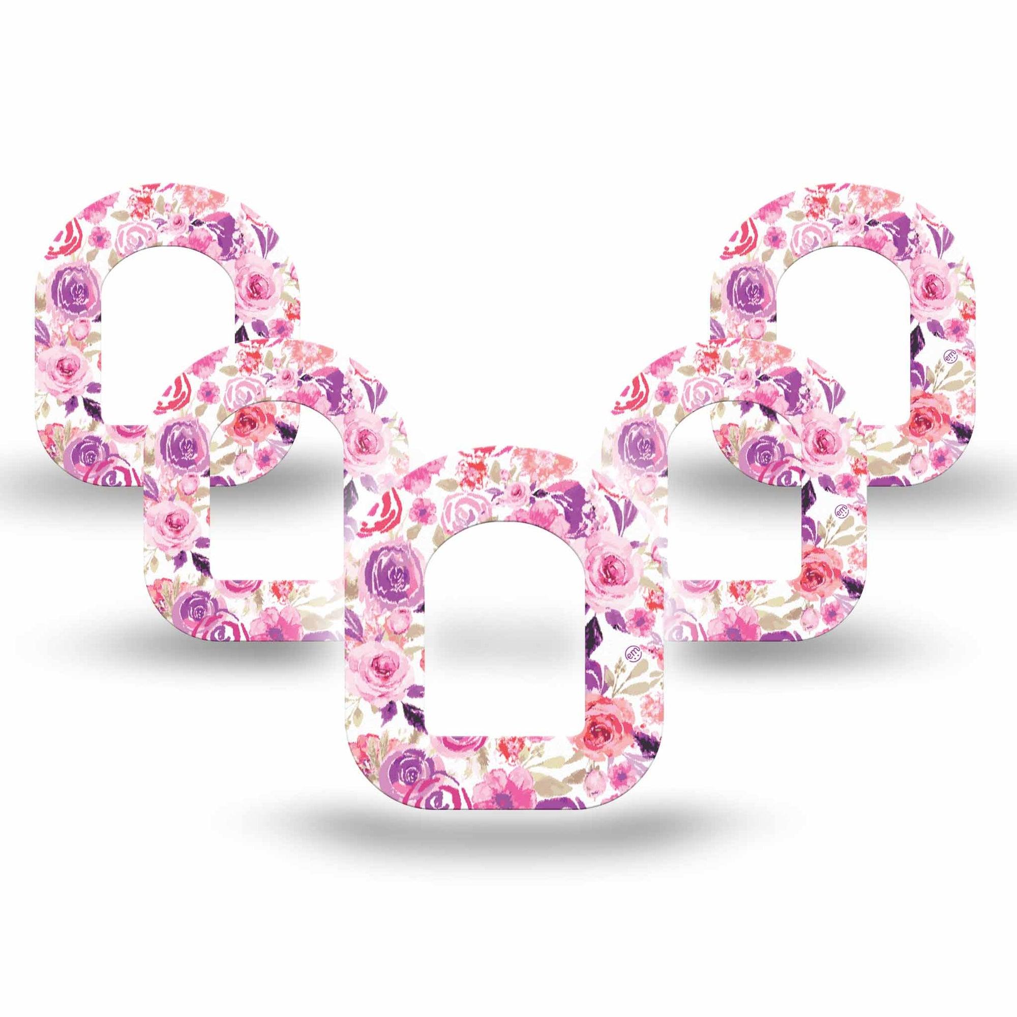 ExpressionMed Romantic Blooms Pod Mini Tape 5-Pack Tape, Dreamy Petals Adhesive Patch Pump Design