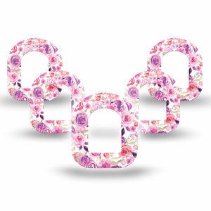 ExpressionMed Romantic Blooms Pod Mini Tape 5-Pack Tape, Dreamy Petals Adhesive Patch Pump Design