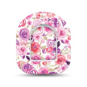 ExpressionMed Romantic Blooms Pod Mini Tape Single Tape and Single Sticker, Love-infused Flowers Adhesive Patch Pump Design