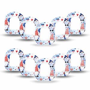ExpressionMed Summe Gnomies Omnipod Mini Tape, 10-Pack Tape USA Flag Flower Garden Adhesive Tape Pump Design