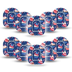 ExpressionMed Patrioitc Cupcakes Omnipod Mini Tape 10-Pack Tape and 10-Pack Sticker All-American Cupcakes Adhesive Tape Pump Design