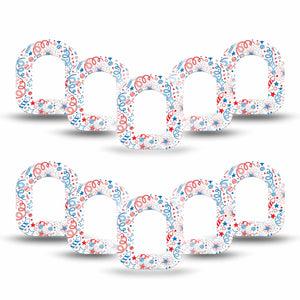ExpressionMed Firework Doodles Omnipod Mini 10-Pack Scribbled Sky Spectacle Overlay Tape Design