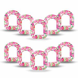 ExpressionMed Strawberry Crush Omnipod Mini Tape 10-Pack Tape Watercolor Strawberry, Adhesive Tape Pump Design