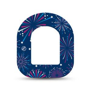 ExpressionMed Night Sky Celebration Omipod Tape Single Red White Blue Firework Show Overlay Patch PumpDesign