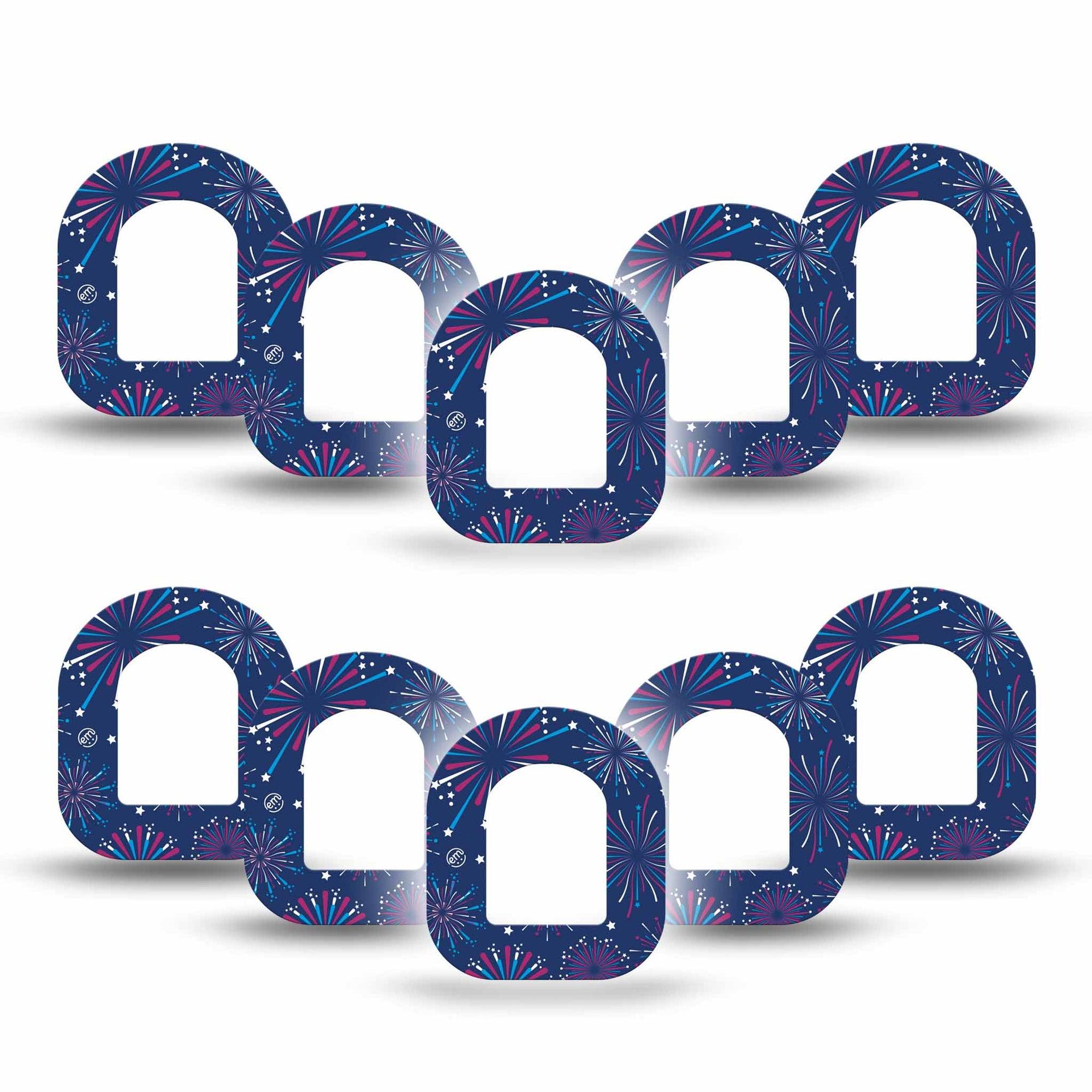 ExpressionMed Night Sky Celebration Omnipod Mini Tape, 10-Pack Tape Star-Spangled Adhesive Tape Pump Design