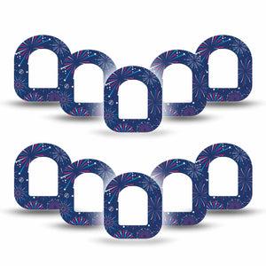 ExpressionMed Night Sky Celebration Omnipod Mini Tape, 10-Pack Tape Star-Spangled Adhesive Tape Pump Design
