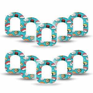ExpressionMed Silly Sushi Pod Mini Tape 10-Pack, Quirky Rolls Adhesive Patch Pump Design