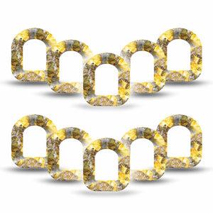 ExpressionMed Fall Camo Omnipod Mini Tape 10-Pack Yellow Leaf Blend In Adhesive Tape Pump Design