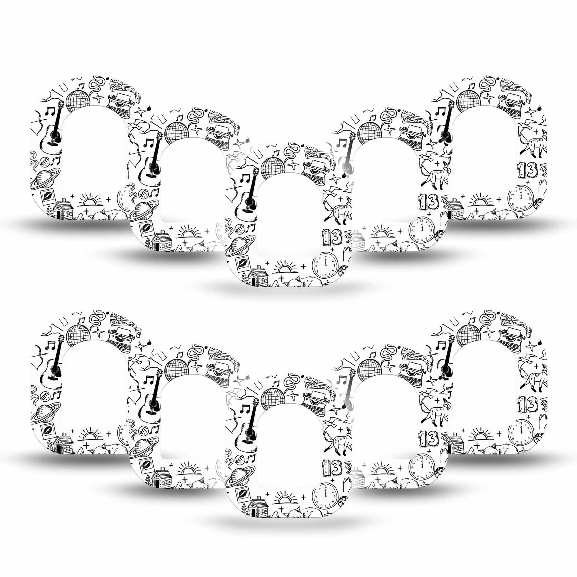 ExpressionMed Swift Omnipod Mini Tape 10-Pack Taylor Swift Lyric Inspired References Adhesive Tape Pump Design