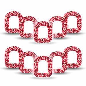 ExpressionMed Valentine Hearts Omnipod Tape 5-Pack Tape Heart Gradient Inspired, Adhesive Patch Pump Design