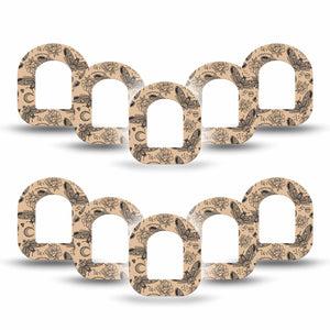 ExpressionMed Tattoo Print Omnipod Mini Tape 10-Pack Tape Mystical Moth Pattern, Adhesive Tape Pump Design