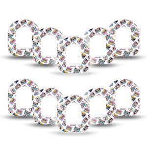 ExpressionMed Vintage Music Tapes Omnipod Mini Tape 10-Pack Tape Vintage Cassette Tapes, Adhesive Tape Pump Design