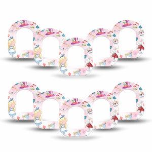 ExpressionMed Alice in Wonderland Omnipod Mini Tape 10-pack Tape Cute Cartoon Alice In Wonderland, Adhesive Tape Pump Design