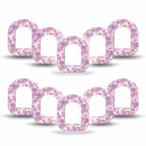 ExpressionMed Purple Daisy Omnipod Mini Tape, 10-Pack Tape Lilac Tranquility Blooms, Adhesive Tape Pump Design