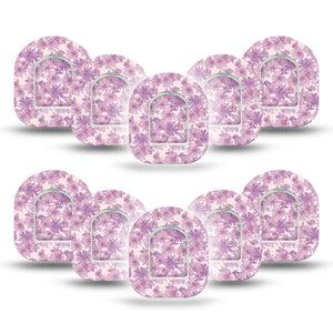 ExpressionMed Purple Daisy Omnipod Mini Tape, 10-Pack Tape and 10-Pack Sticker Lilac Tranquility Blooms, Adhesive Tape Pump Design