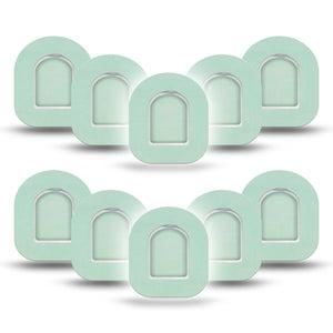ExpressionMed Mint Green Omnipod Tape, 10-Pack Tape and 10-Pack Sticker Bright Green Color, Adhesive Patch Pump Design