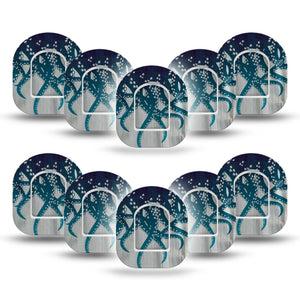 ExpressionMed Tentacles Omnipod Mini Tape, 10-Pack Tape and 10-Pack Sticker Marine Life, Adhesive Tape Pump Design