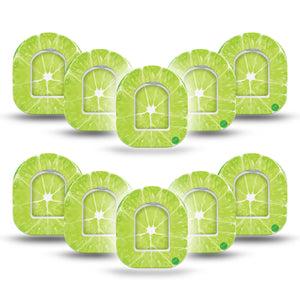 ExpressionMed Lime Pod Mini Tape 10 Stickers and 10 Tapes, Sour Citrus Adhesive Tape Pump Design