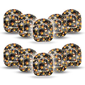 ExpressionMed Candy Corn Pod Mini Tape 10 Stickers and 10 Tapes, Tri-Colored Confection Plaster Pump Design