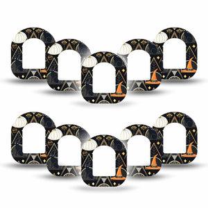 ExpressionMed Art Deco Halloween Omnipod Mini Tape, 10-Pack Tape Black Cats Art Deco, Adhesive Tape Pump Design
