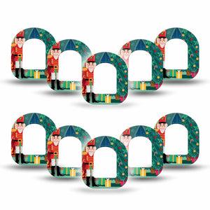 ExpressionMed Nutcracker Omnipod Mini Tape 10-Pack Tape Christmas Toy Soldier Theme, Adhesive Tape Pump Design