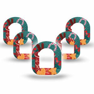 ExpressionMed Hot Chocolate Omnipod Mini Tape 5-Pack Tape Hot Chocolate with Christmas Marshmallows, Adhesive Tape Pump Design