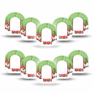 ExpressionMed Holiday Gnomies Omnipod Mini Tape 10-Pack Tape Garden Gnomes Christmas-Inspired, Adhesive Tape Pump Design