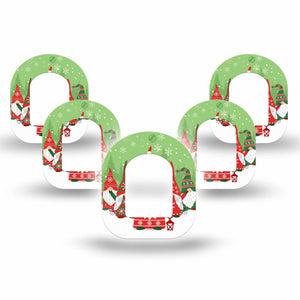ExpressionMed Holiday Gnomies Omnipod Mini Tape Single Tape Garden Gnomes Christmas-Inspired, Adhesive Tape Pump Design