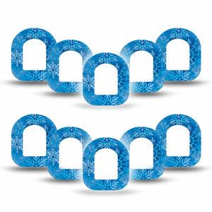 ExpressionMed Falling Snow Omnipod Mini Tape, 10-Pack Tape Snow Crystals, Adhesive Tape Pump Design