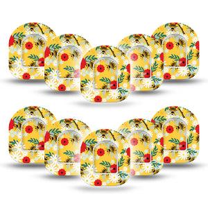 ExpressionMed Bees and Flowers Pod Mini Tape 10-Pack Stickers and 10-Pack Tapes, Nature's Partners Fixing Ring Tape Pump Design
