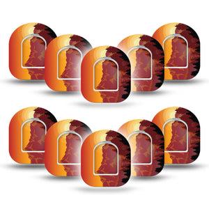 ExpressionMed Sunset Mountain Pod Mini Tape 10-Pack Stickers and 10-Pack Tapes, Evening Scenery Adhesive Tape Pump Design