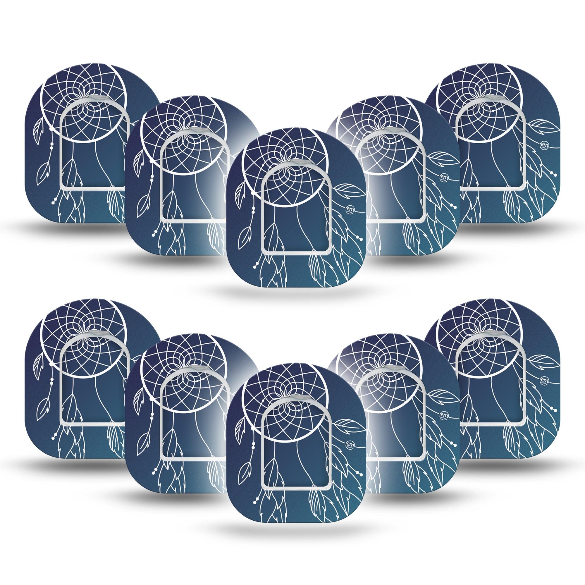 ExpressionMed Blue Dreamcatcher Pod Mini Tape 10-Pack Sticker and Tape, Native American Art Patch Pump Design