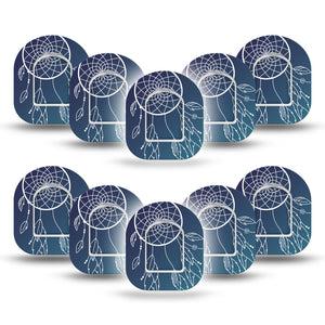 ExpressionMed Blue Dreamcatcher Pod Mini Tape 10-Pack Sticker and Tape, Native American Art Patch Pump Design